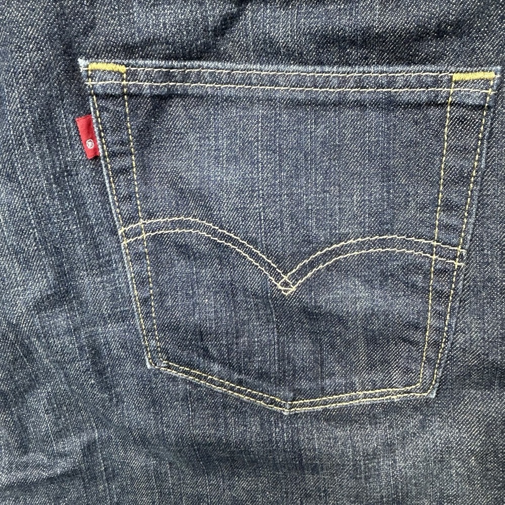 Levi's 514 Jeans Men's 36x30.5 Blue Dark Wash Straight Leg Denim Stretch HEMMED - Picture 5 of 12